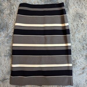 Ann Taylor Black and Gray Striped  Skirt